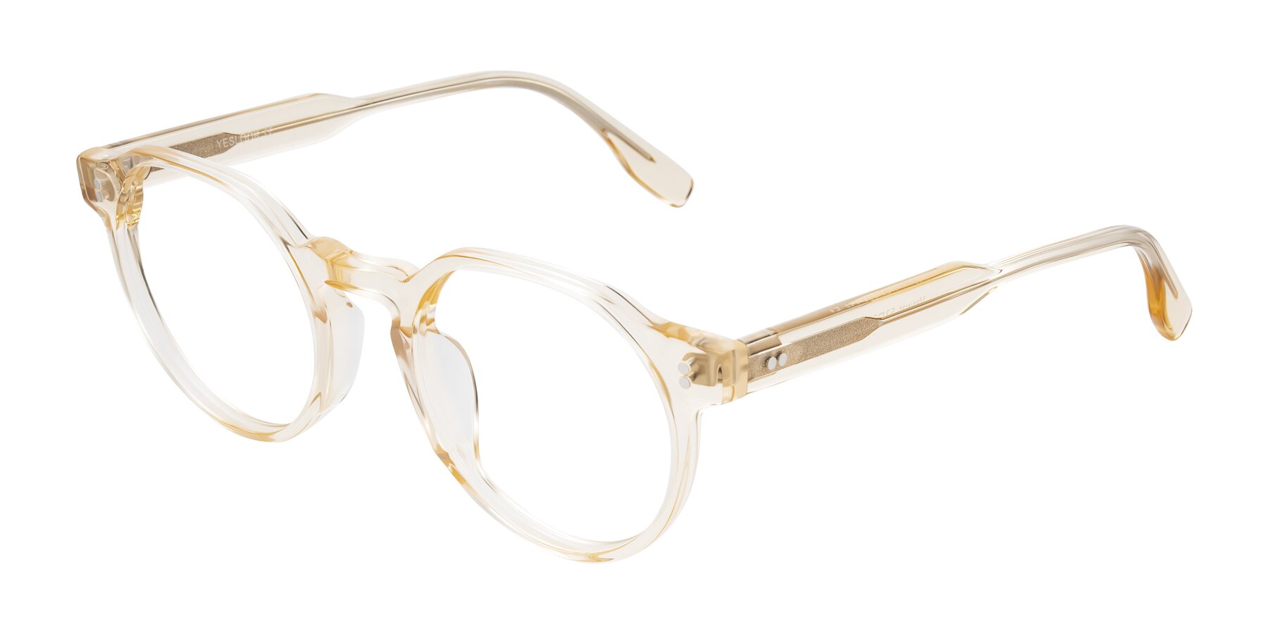 Angle of Vaswat in Light Orange with Clear Eyeglass Lenses