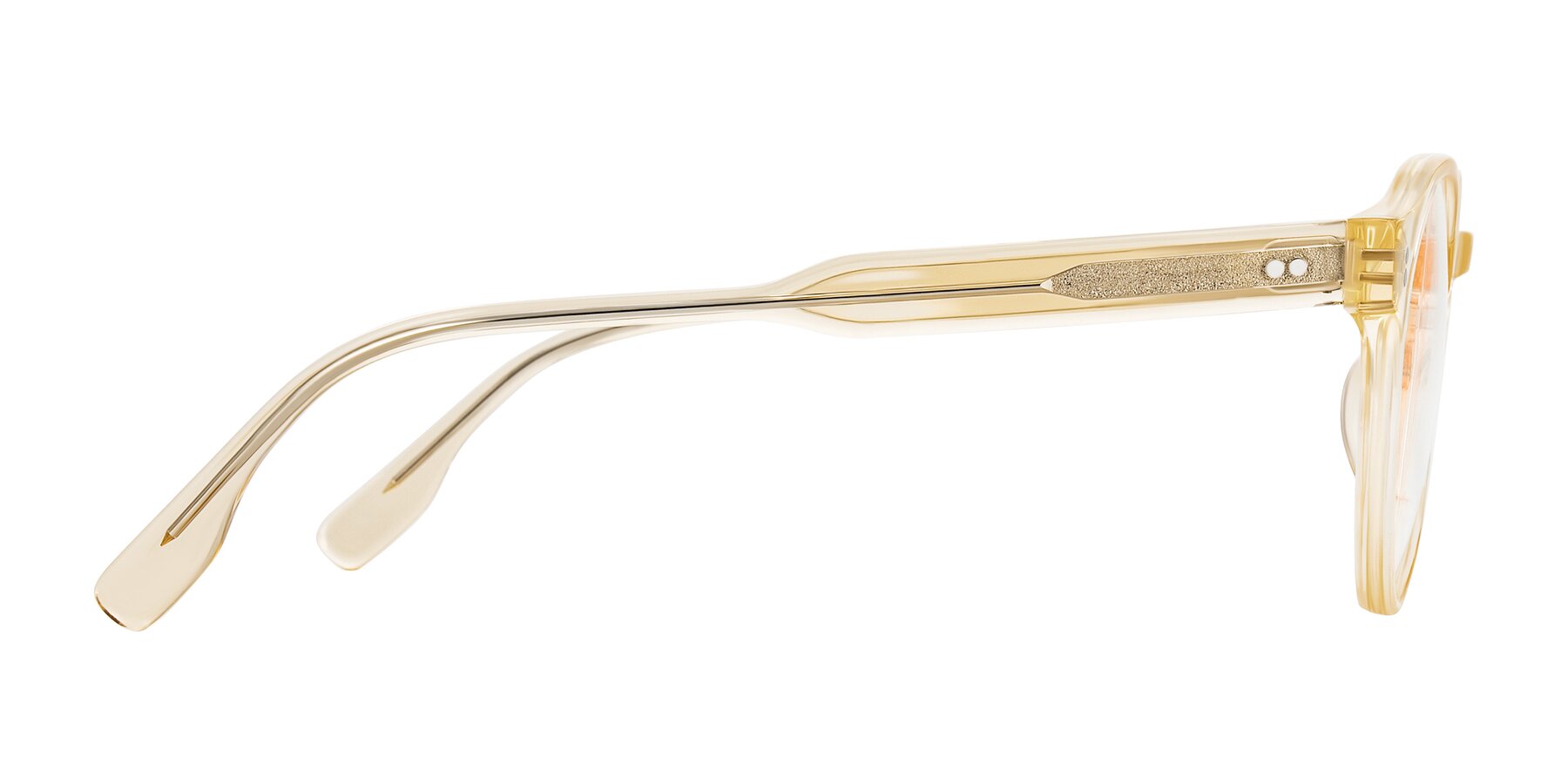 Side of Vaswat in Light Orange with Clear Eyeglass Lenses