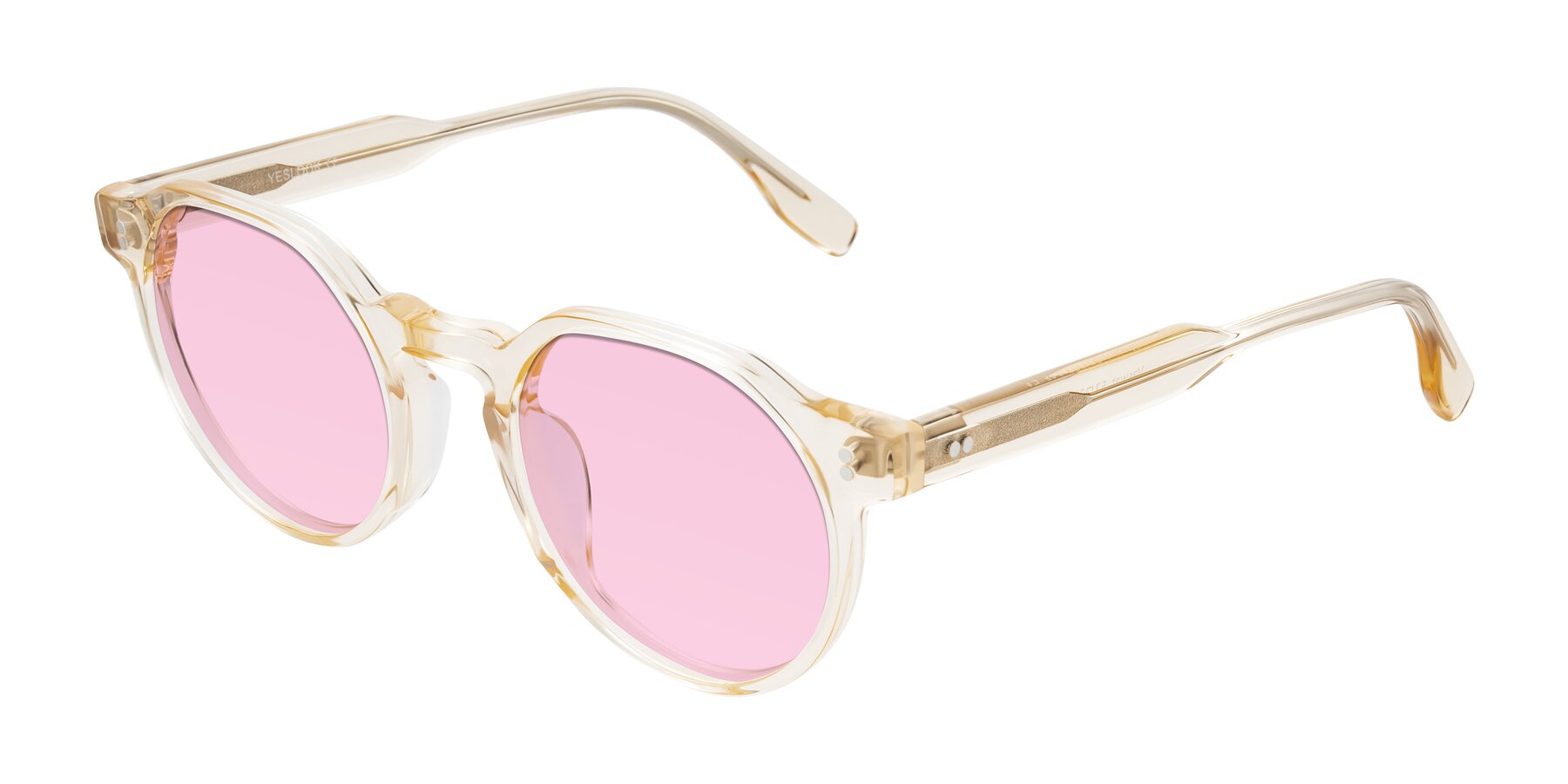 Angle of Vaswat in Light Orange with Light Pink Tinted Lenses