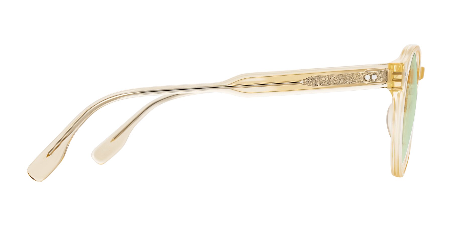 Side of Vaswat in Light Orange with Light Green Tinted Lenses