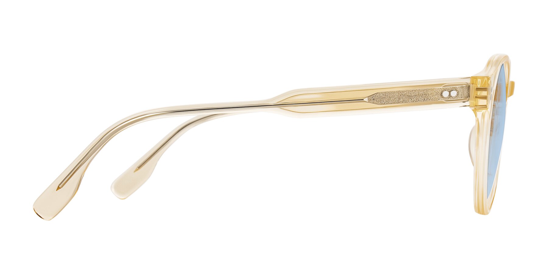 Side of Vaswat in Light Orange with Light Blue Tinted Lenses