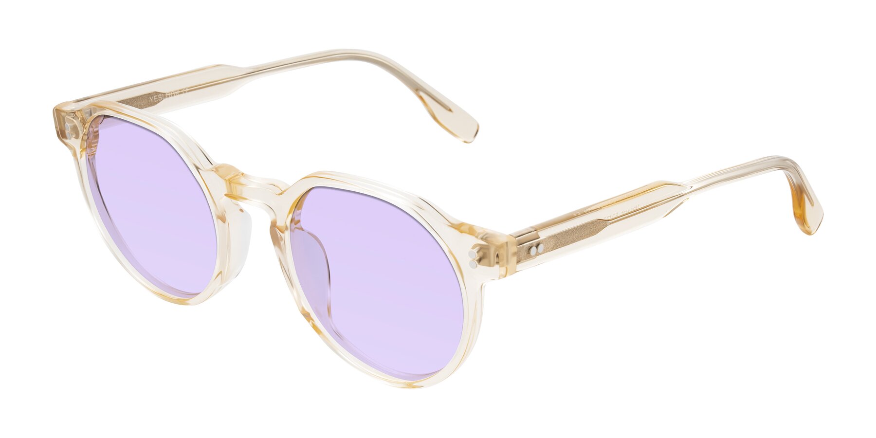 Angle of Vaswat in Light Orange with Light Purple Tinted Lenses