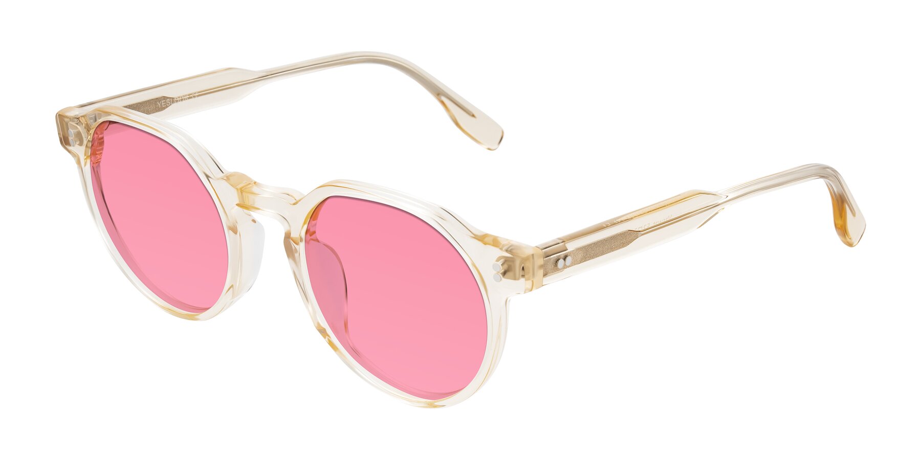 Angle of Vaswat in Light Orange with Pink Tinted Lenses