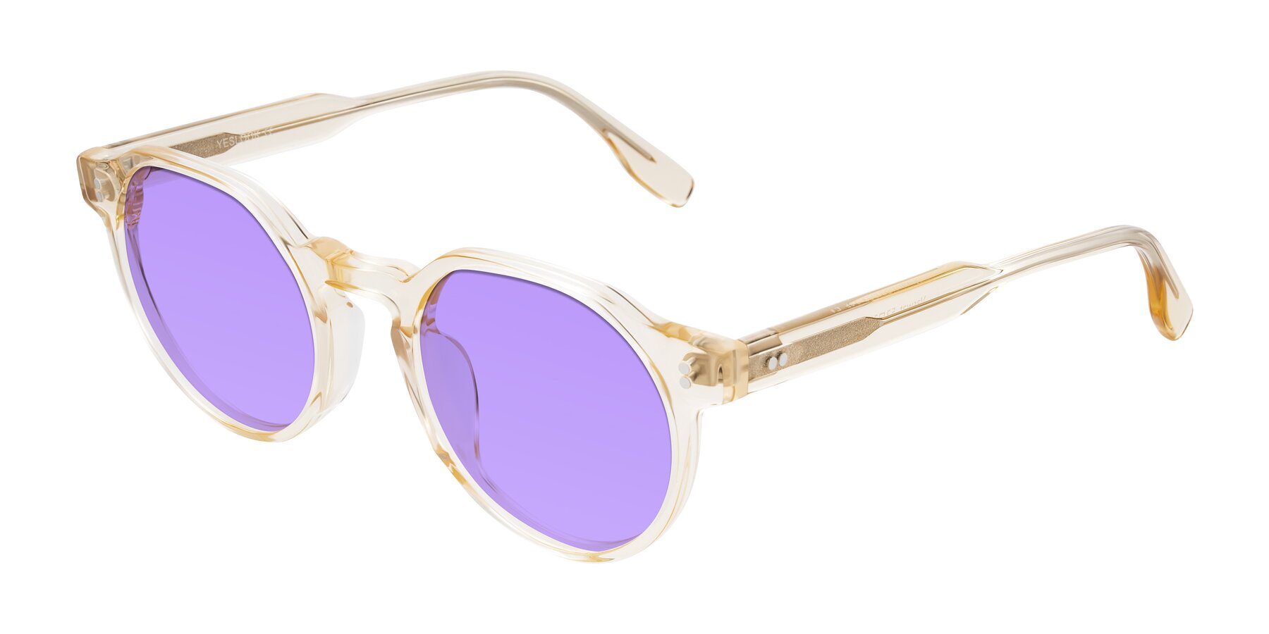 Angle of Vaswat in Light Orange with Medium Purple Tinted Lenses