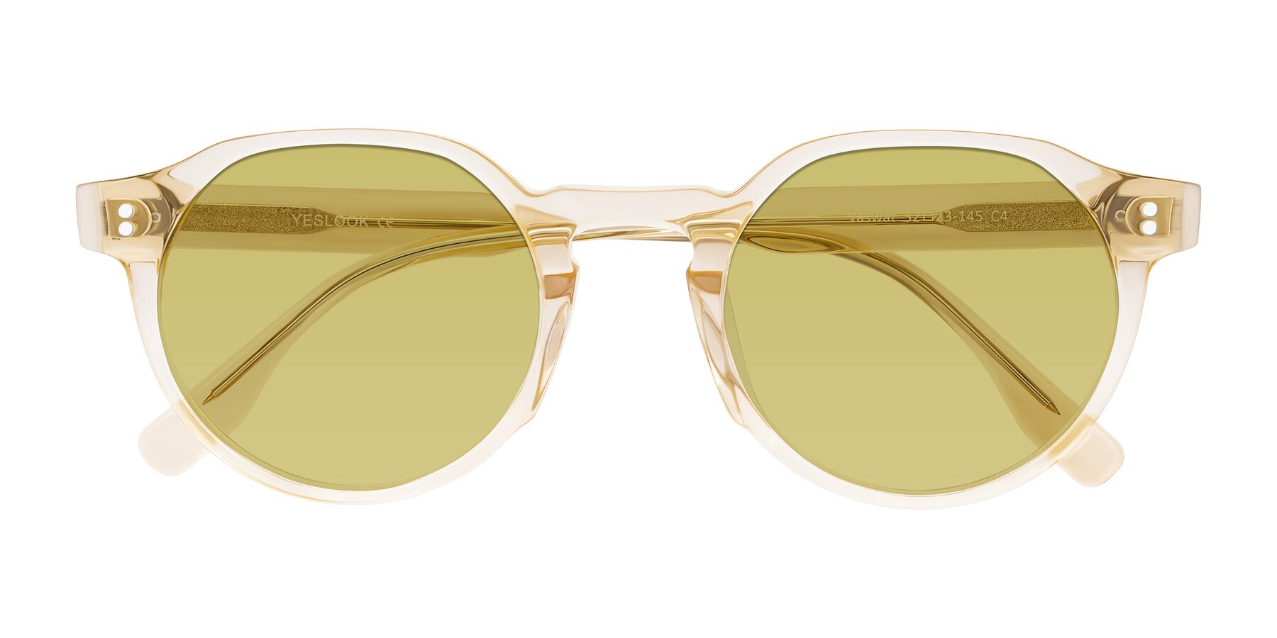 Folded Front of Vaswat in Light Orange with Medium Champagne Tinted Lenses