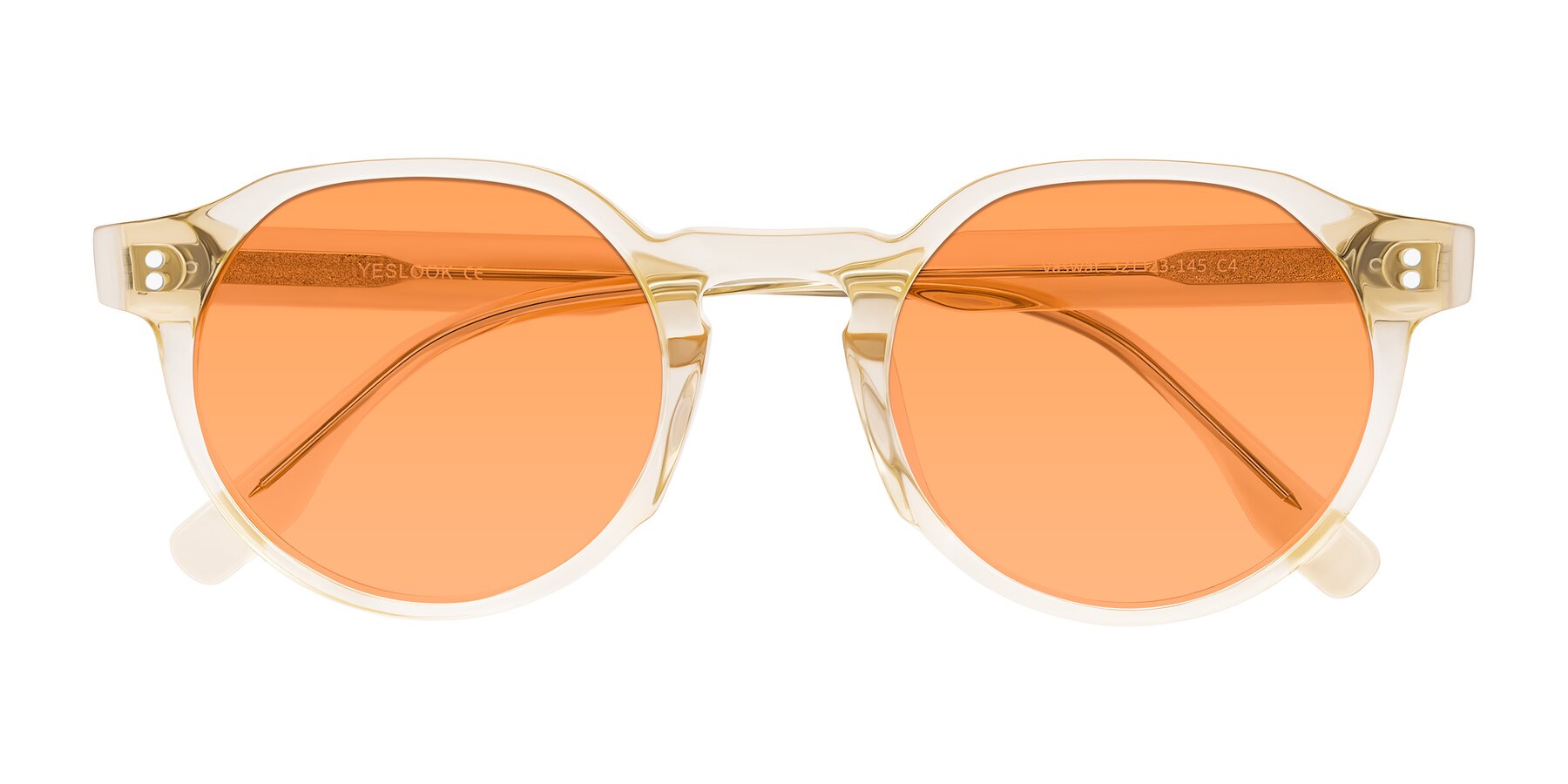 Folded Front of Vaswat in Light Orange with Medium Orange Tinted Lenses