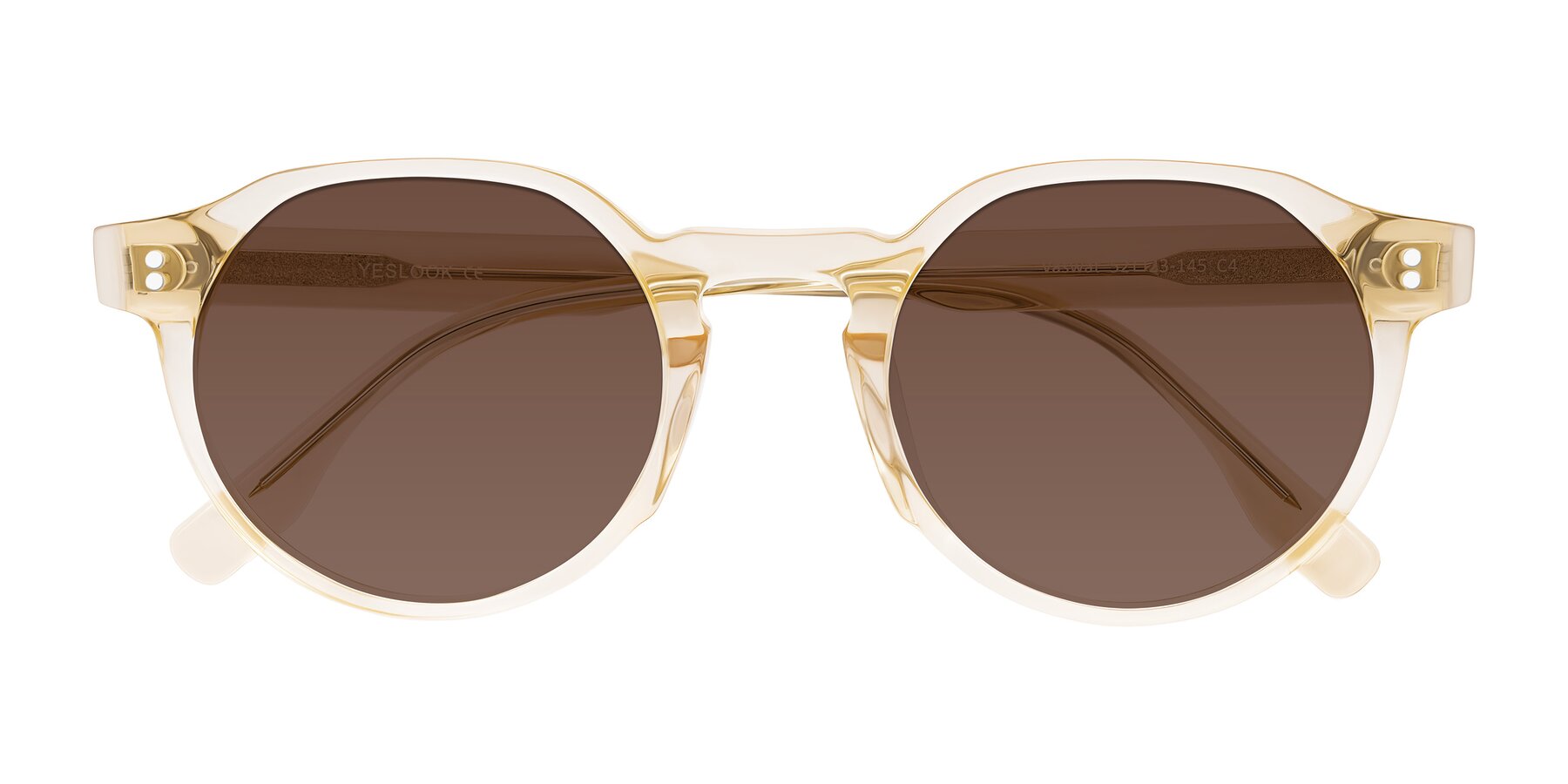Folded Front of Vaswat in Light Orange with Brown Tinted Lenses