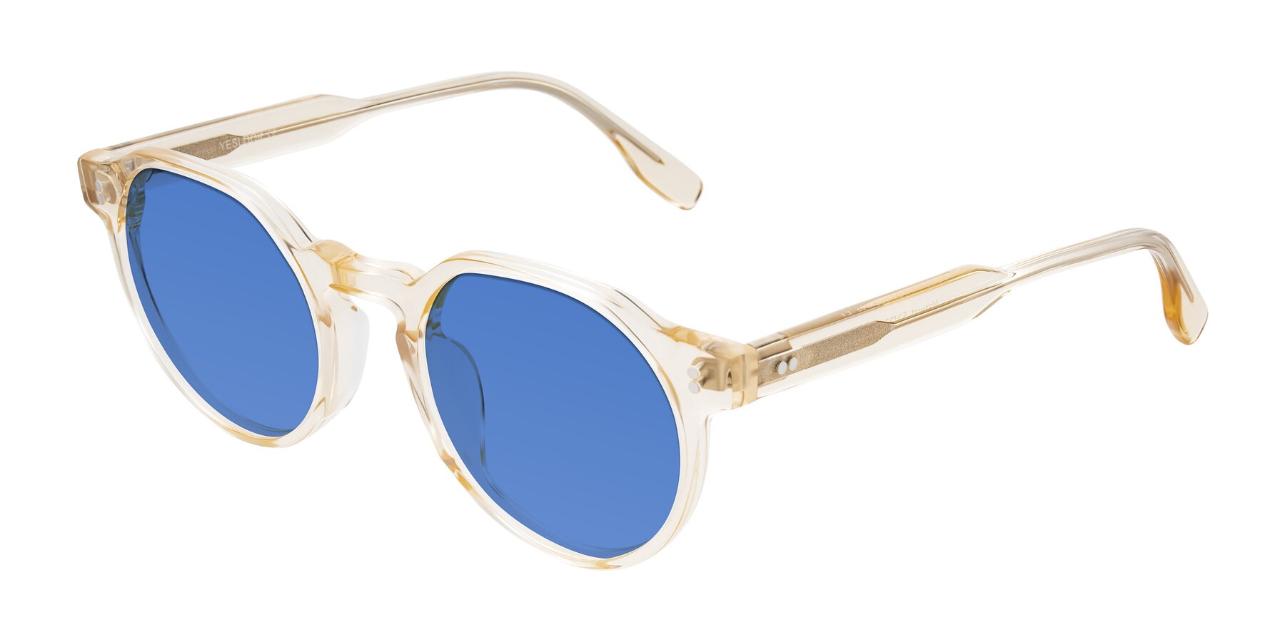 Angle of Vaswat in Light Orange with Blue Tinted Lenses