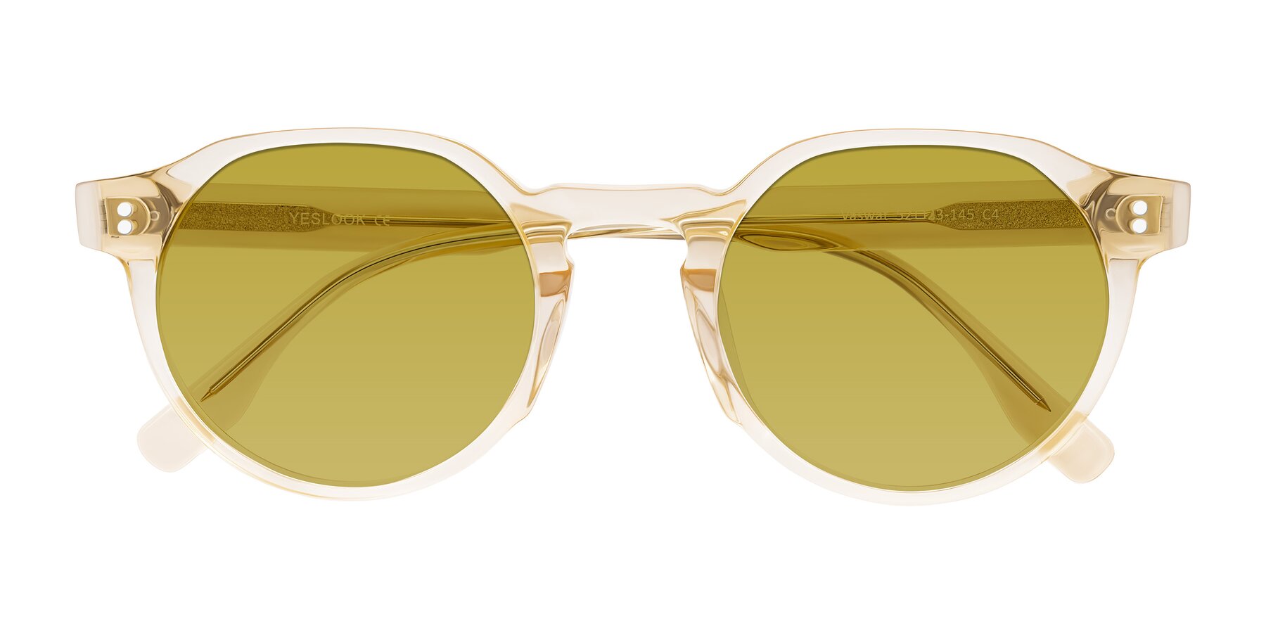 Folded Front of Vaswat in Light Orange with Champagne Tinted Lenses