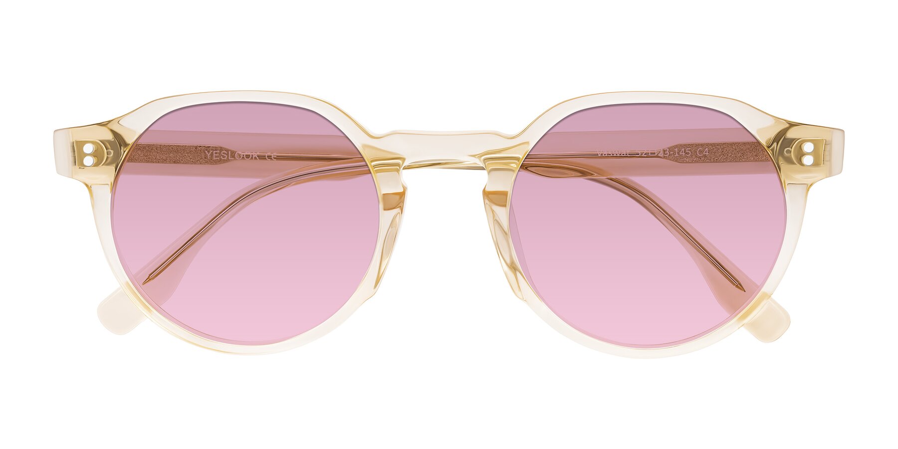Folded Front of Vaswat in Light Orange with Light Wine Tinted Lenses