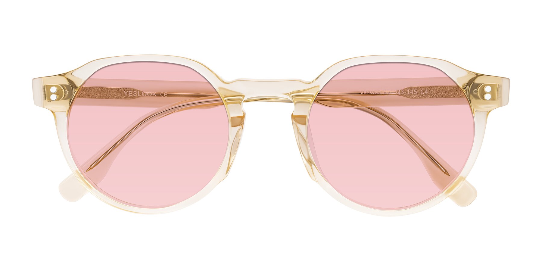 Folded Front of Vaswat in Light Orange with Light Garnet Tinted Lenses
