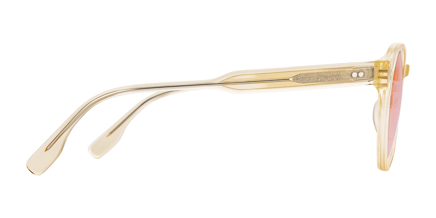 Side of Vaswat in Light Orange with Light Garnet Tinted Lenses