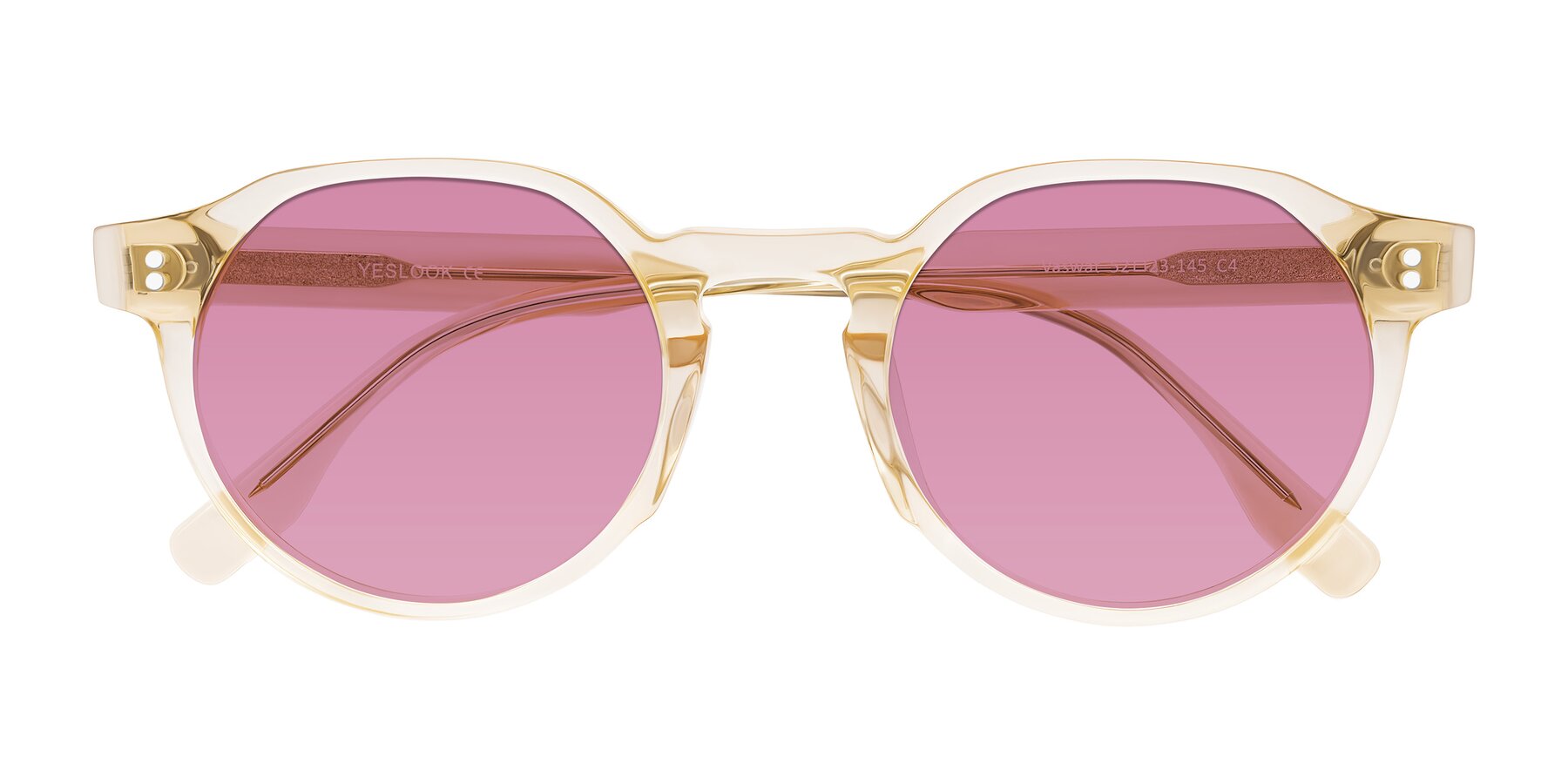 Folded Front of Vaswat in Light Orange with Medium Wine Tinted Lenses