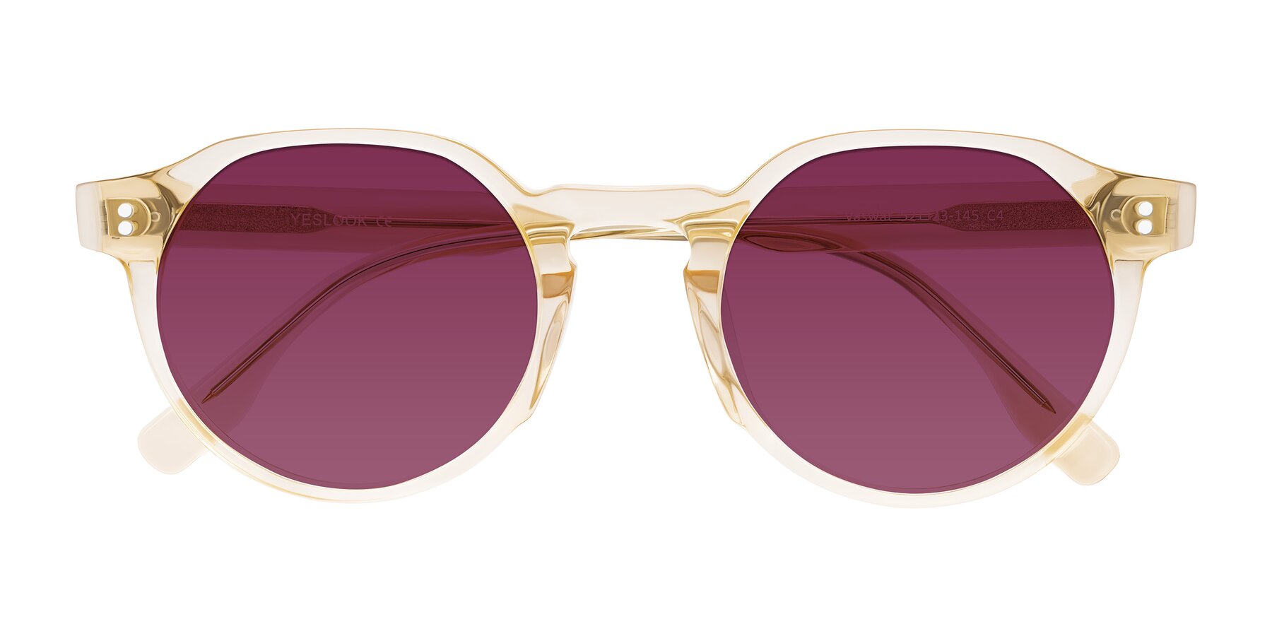 Folded Front of Vaswat in Light Orange with Wine Tinted Lenses