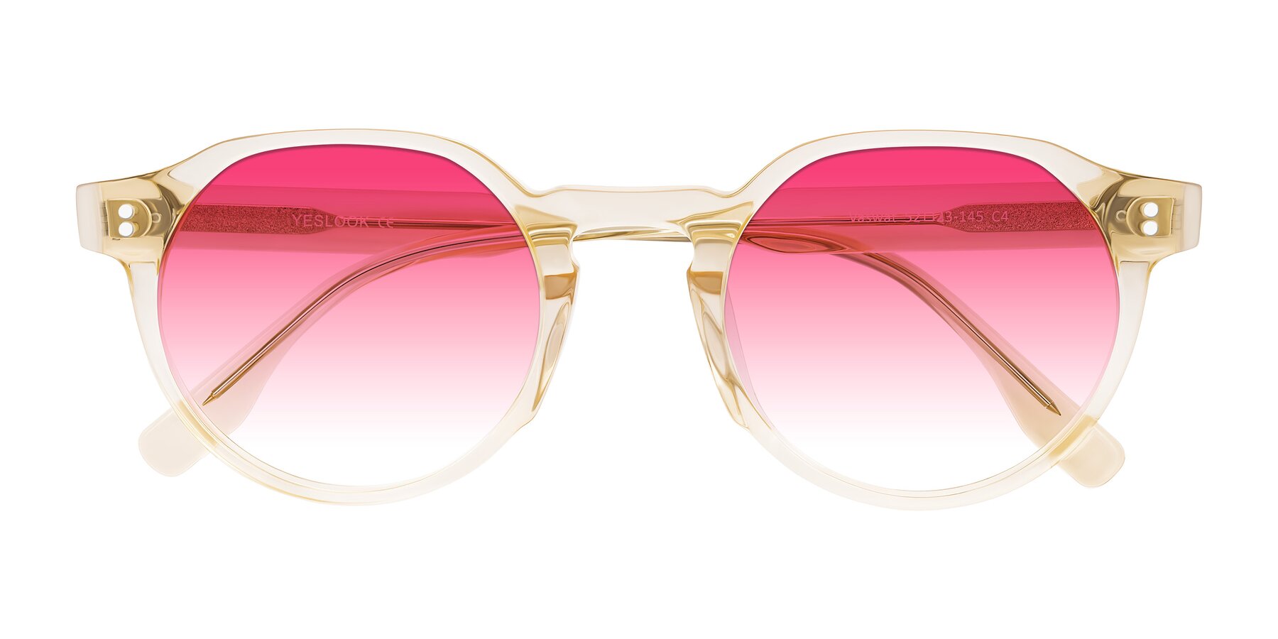 Folded Front of Vaswat in Light Orange with Pink Gradient Lenses