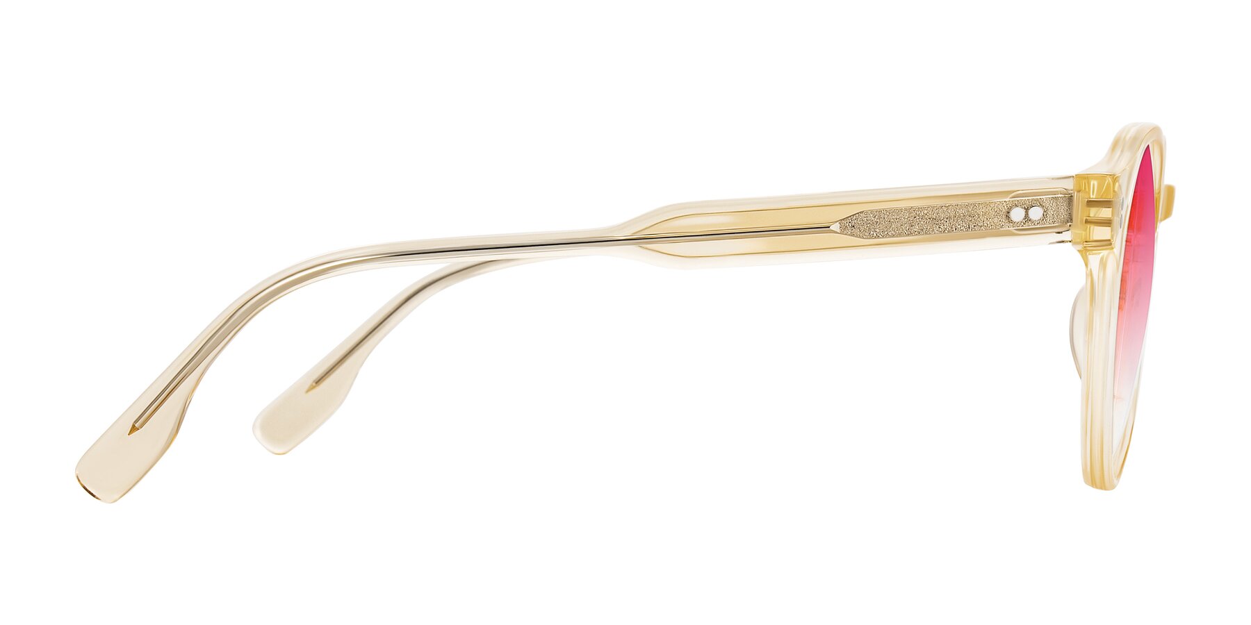 Side of Vaswat in Light Orange with Pink Gradient Lenses