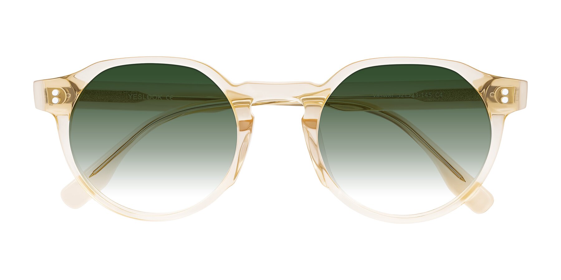 Folded Front of Vaswat in Light Orange with Green Gradient Lenses
