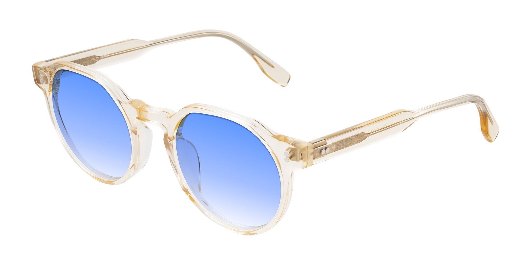 Angle of Vaswat in Light Orange with Blue Gradient Lenses