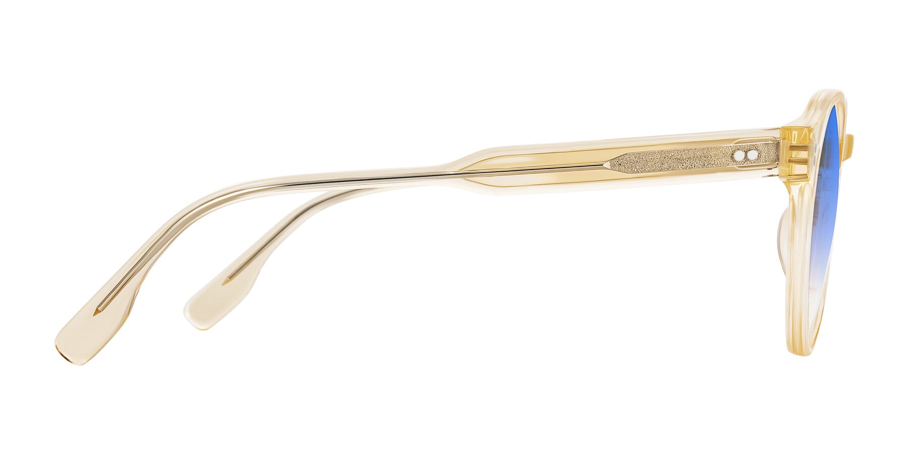 Side of Vaswat in Light Orange with Blue Gradient Lenses