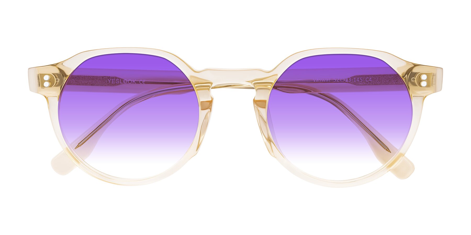 Folded Front of Vaswat in Light Orange with Purple Gradient Lenses