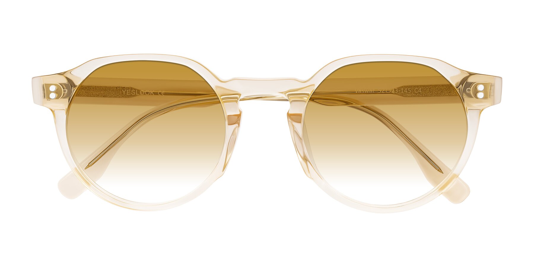 Folded Front of Vaswat in Light Orange with Champagne Gradient Lenses