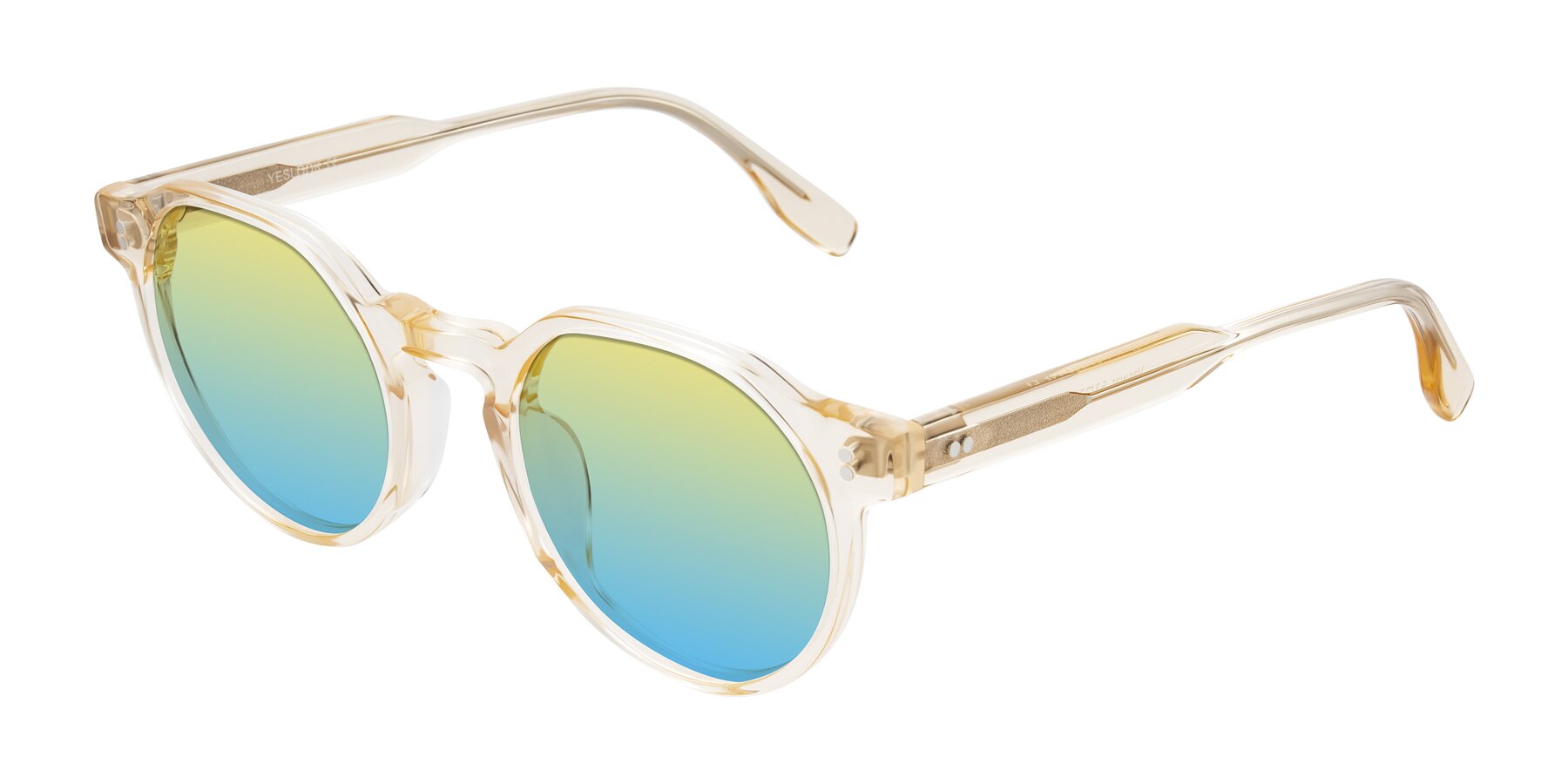 Angle of Vaswat in Light Orange with Yellow / Blue Gradient Lenses
