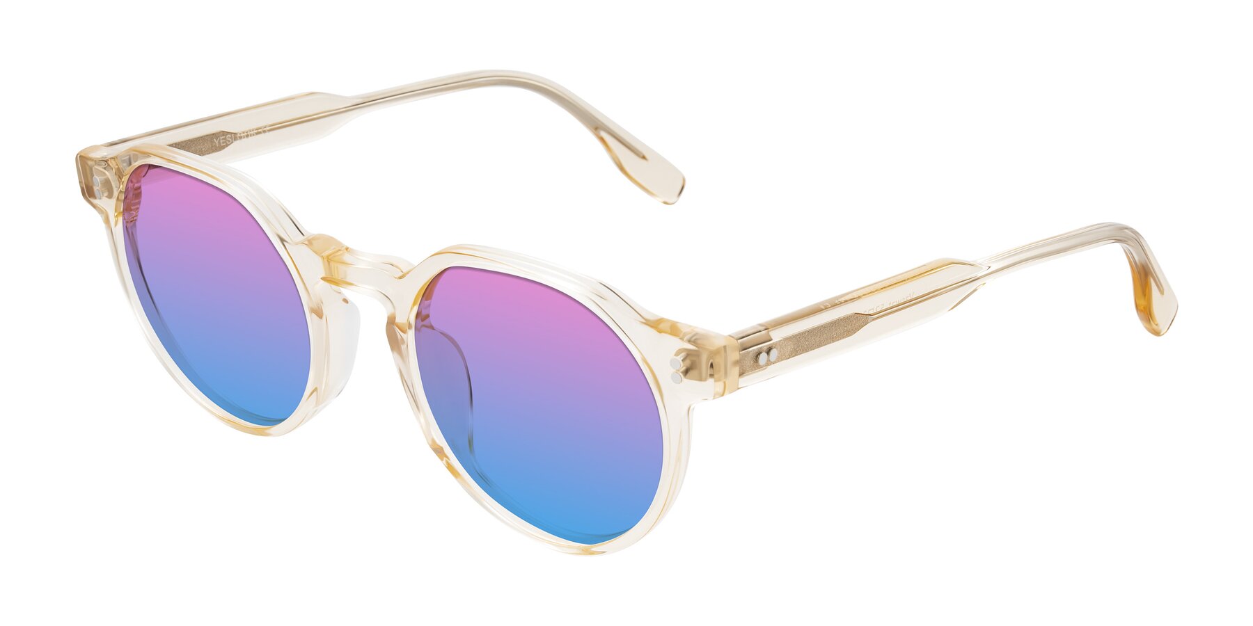 Angle of Vaswat in Light Orange with Pink / Blue Gradient Lenses