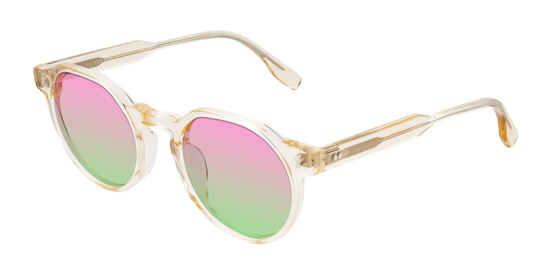Angle of Vaswat in Light Orange with Pink / Green Gradient Lenses