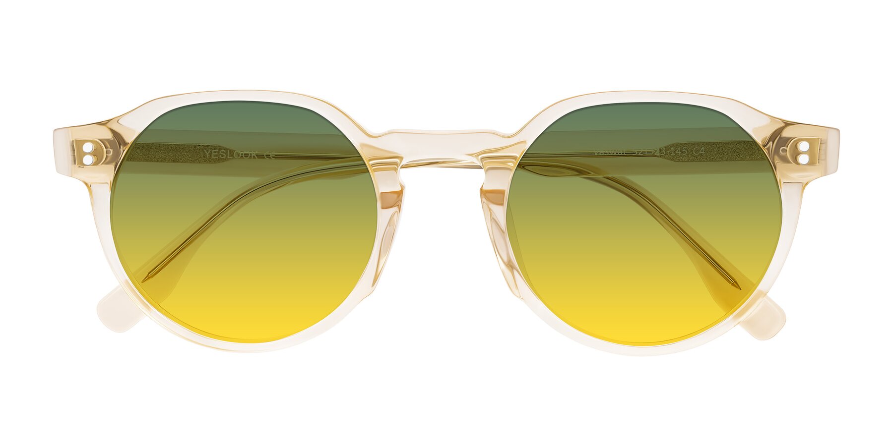 Folded Front of Vaswat in Light Orange with Green / Yellow Gradient Lenses