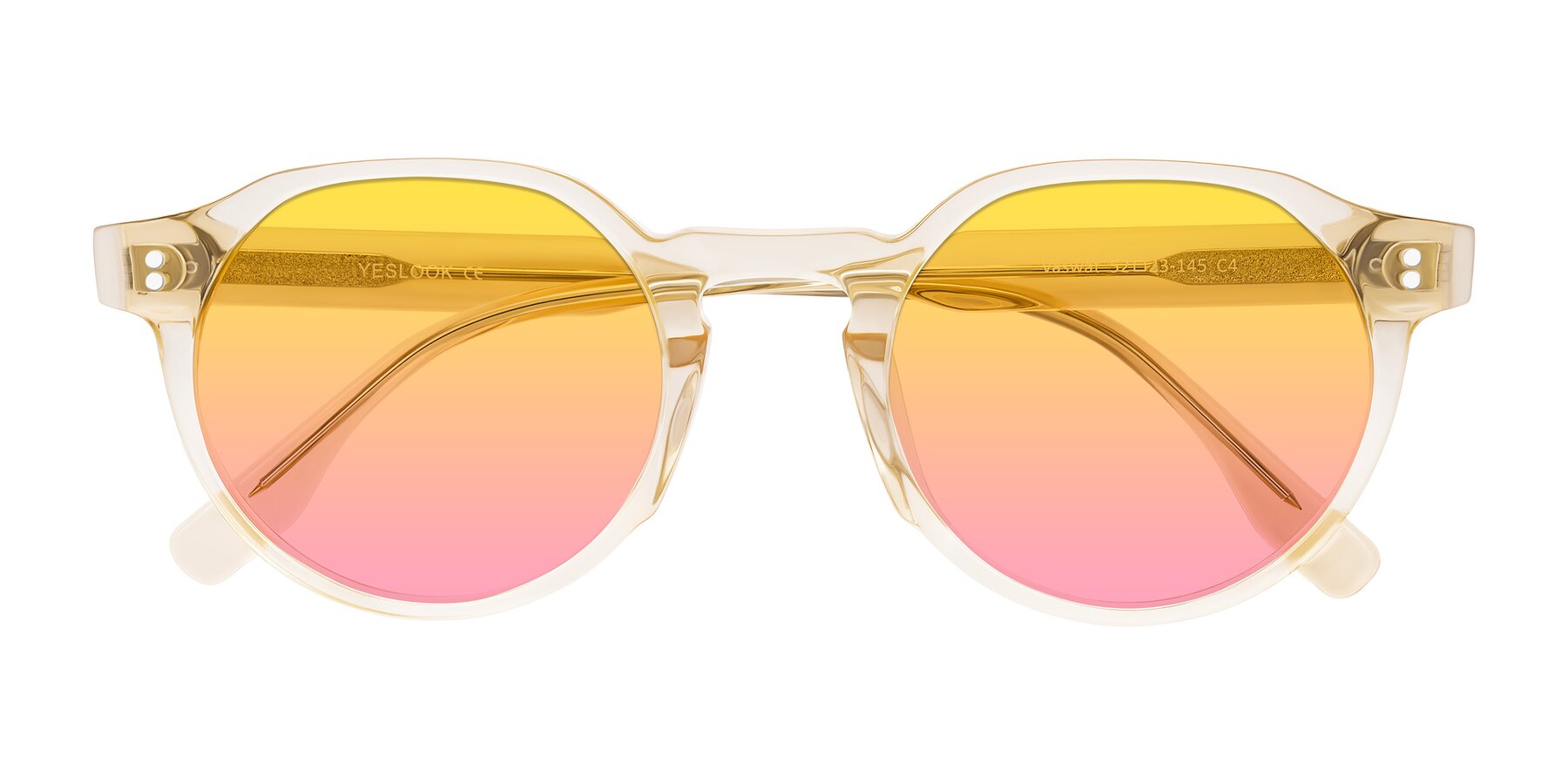 Folded Front of Vaswat in Light Orange with Yellow / Pink Gradient Lenses