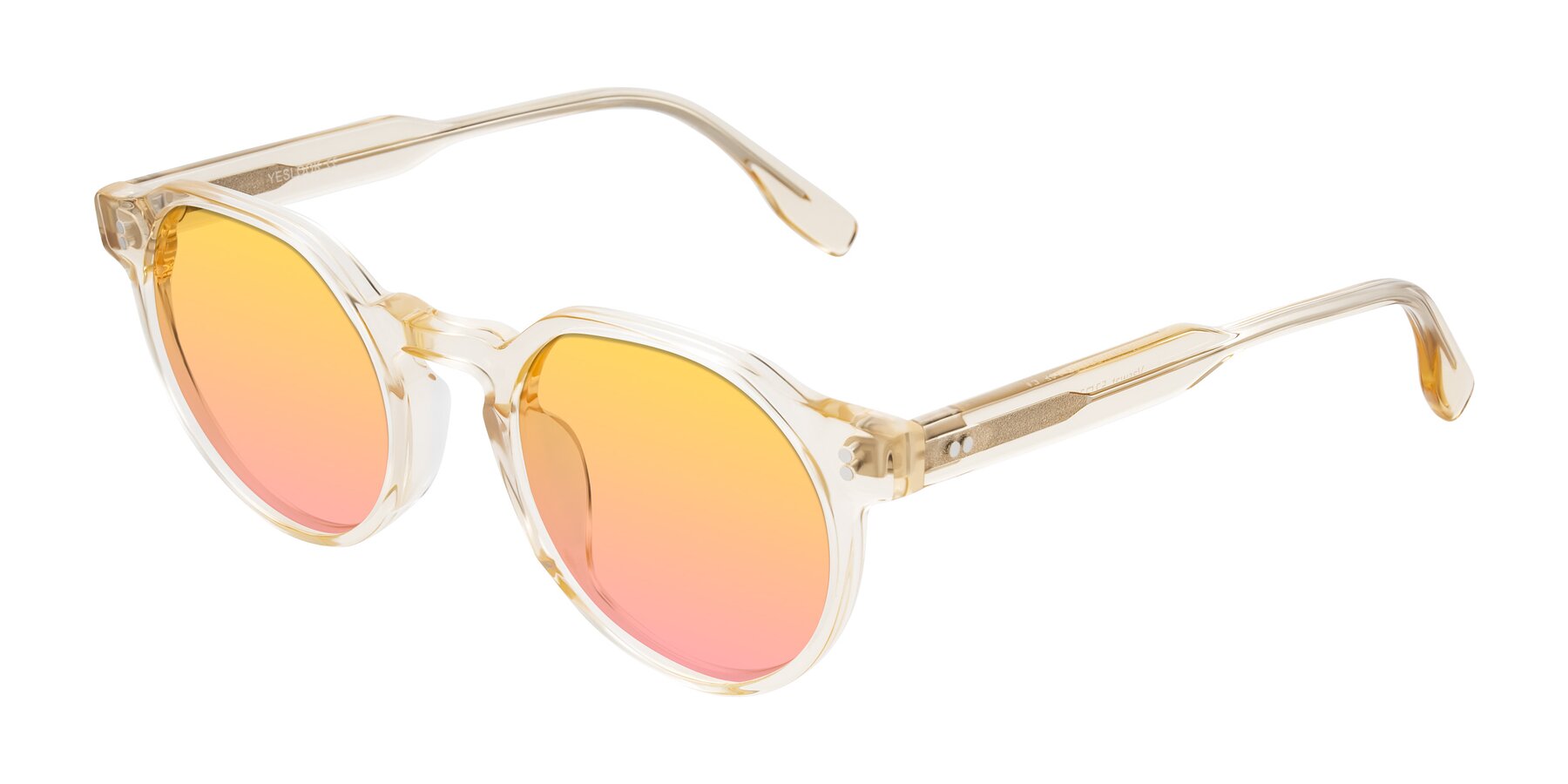 Angle of Vaswat in Light Orange with Yellow / Pink Gradient Lenses