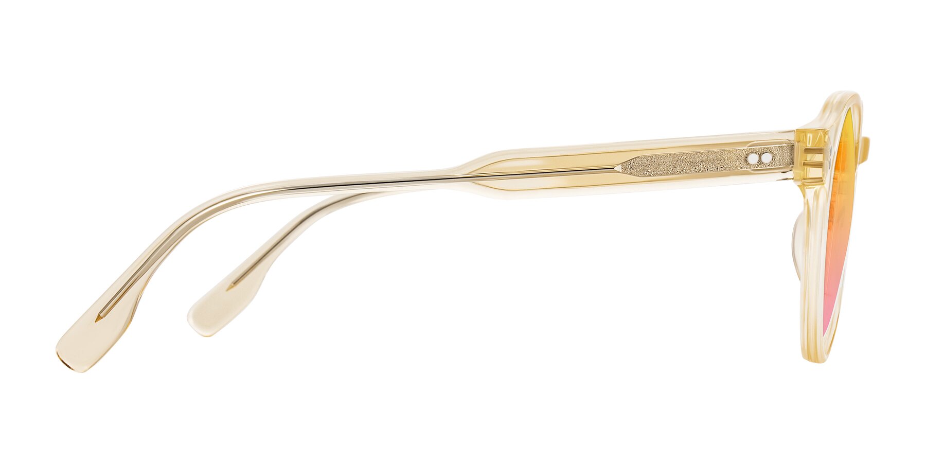 Side of Vaswat in Light Orange with Yellow / Pink Gradient Lenses