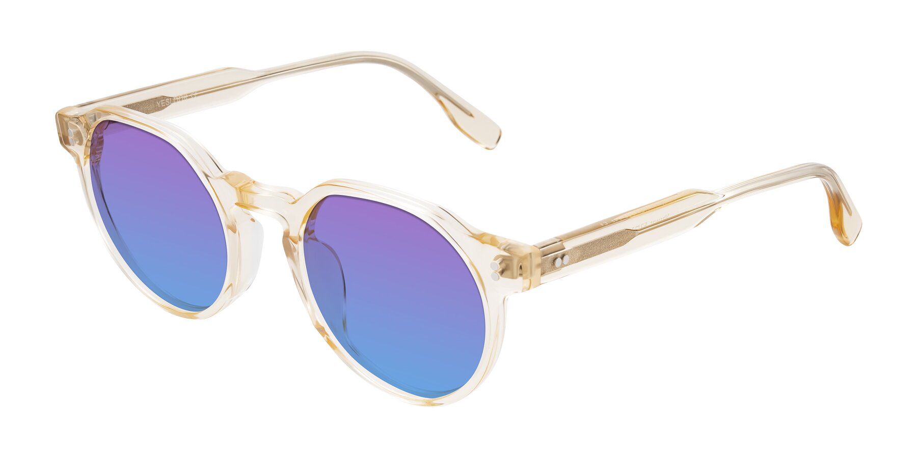 Angle of Vaswat in Light Orange with Purple / Blue Gradient Lenses