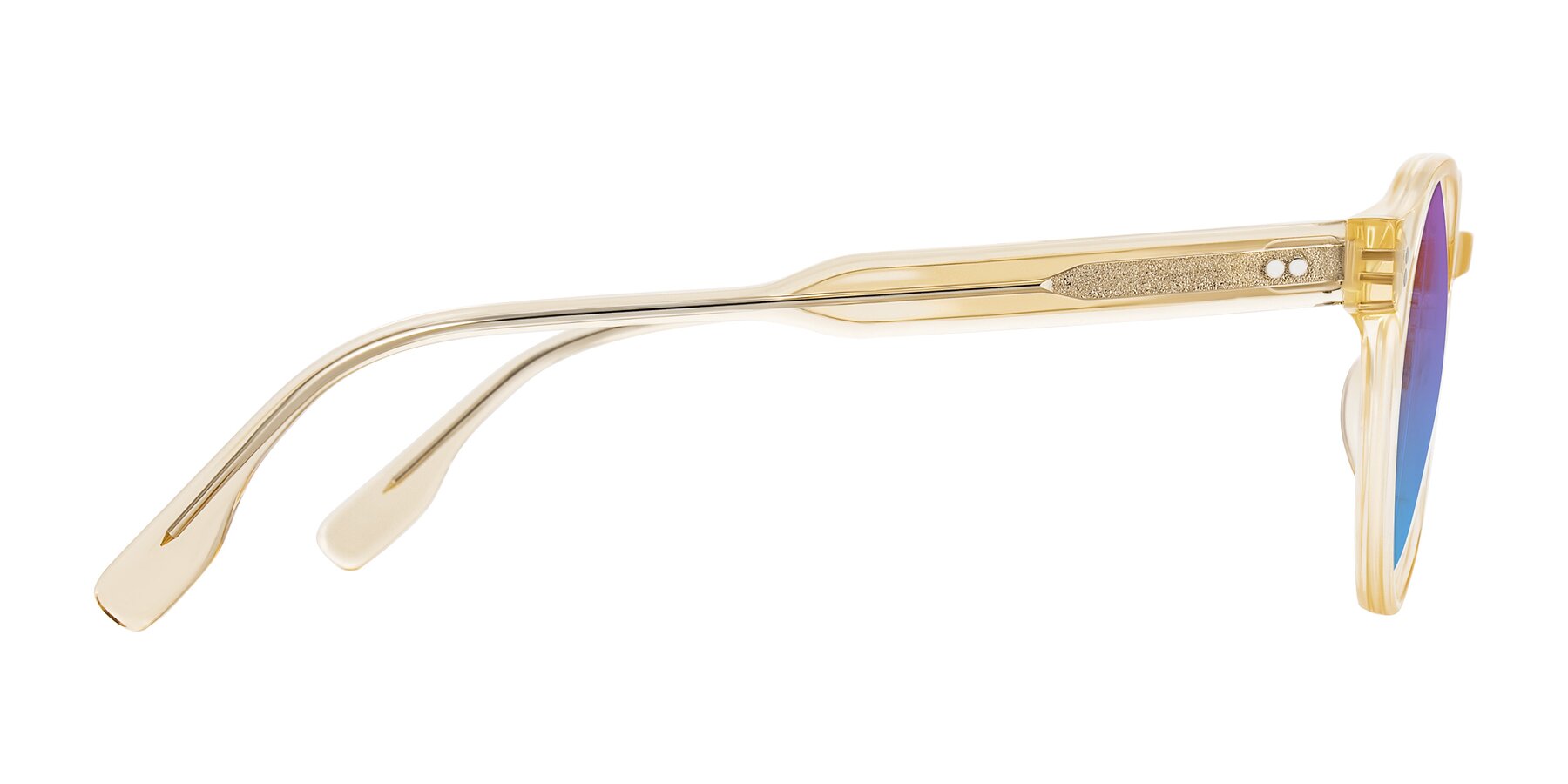 Side of Vaswat in Light Orange with Purple / Blue Gradient Lenses