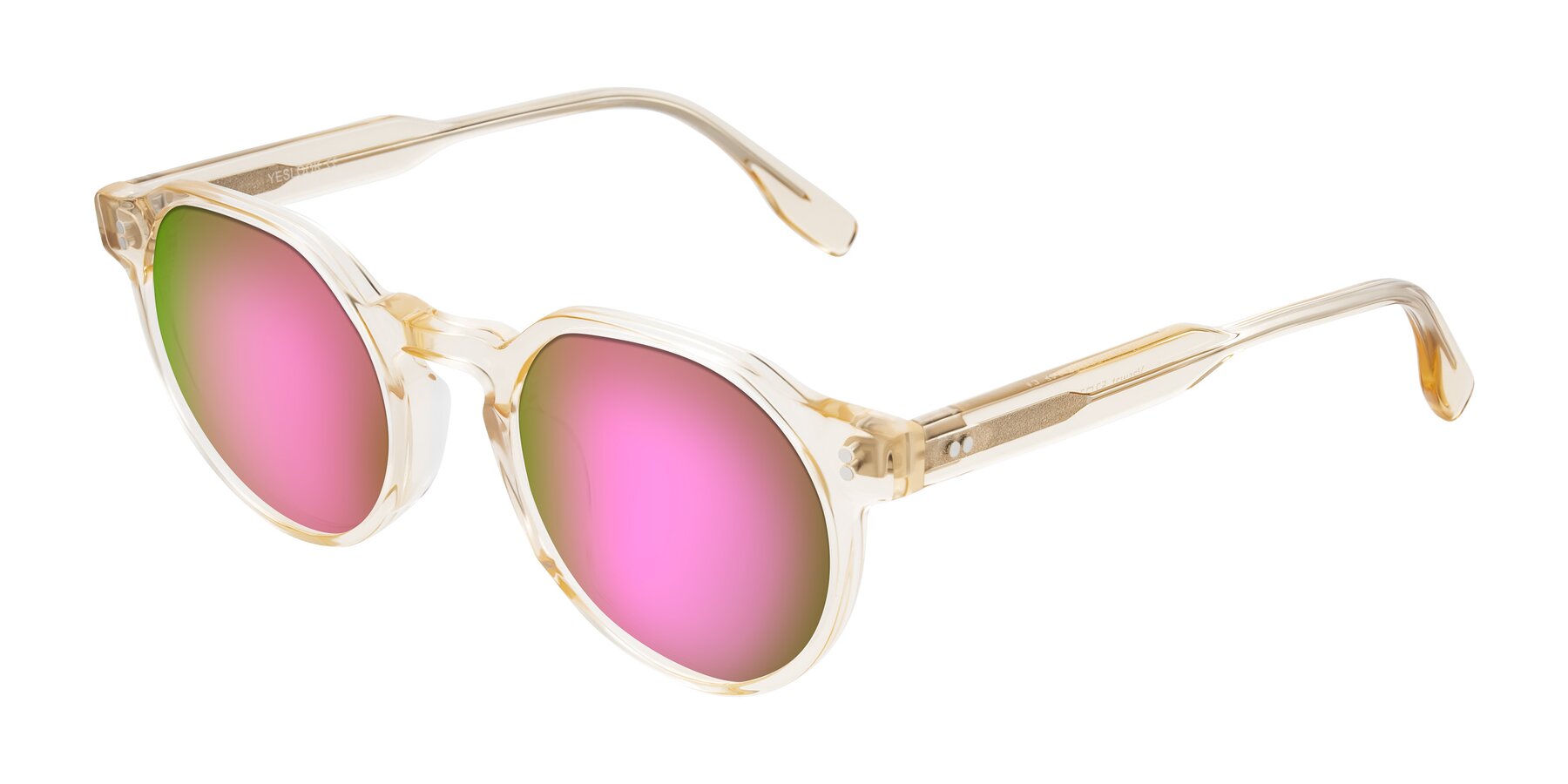 Angle of Vaswat in Light Orange with Pink Mirrored Lenses
