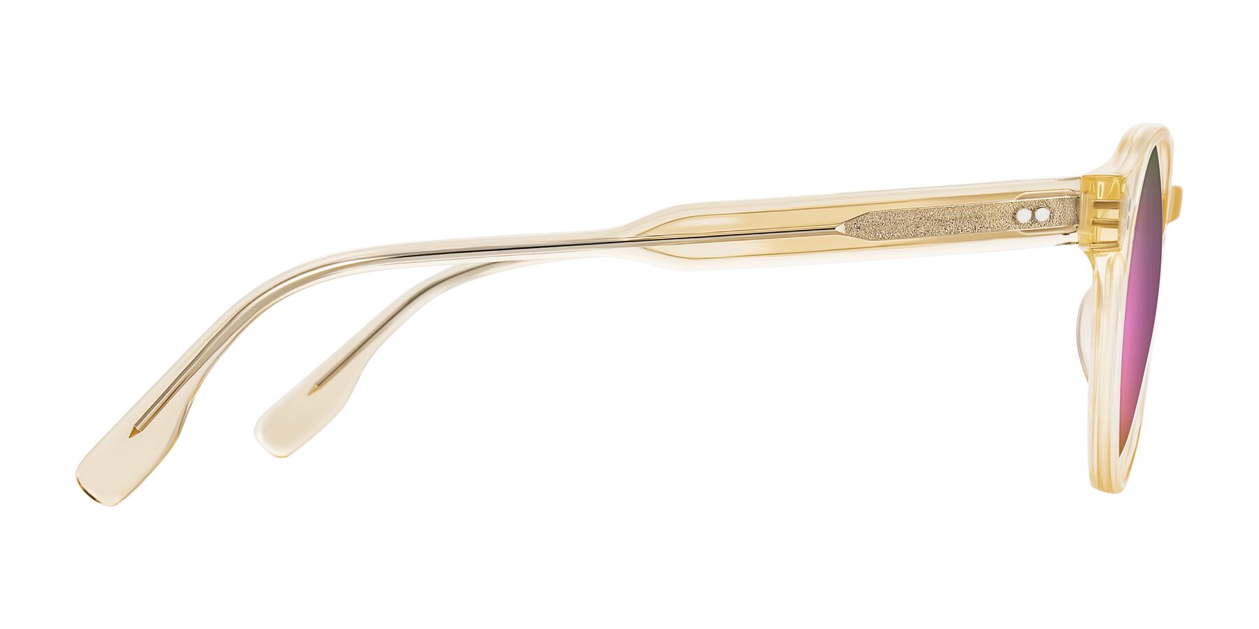 Side of Vaswat in Light Orange with Pink Mirrored Lenses