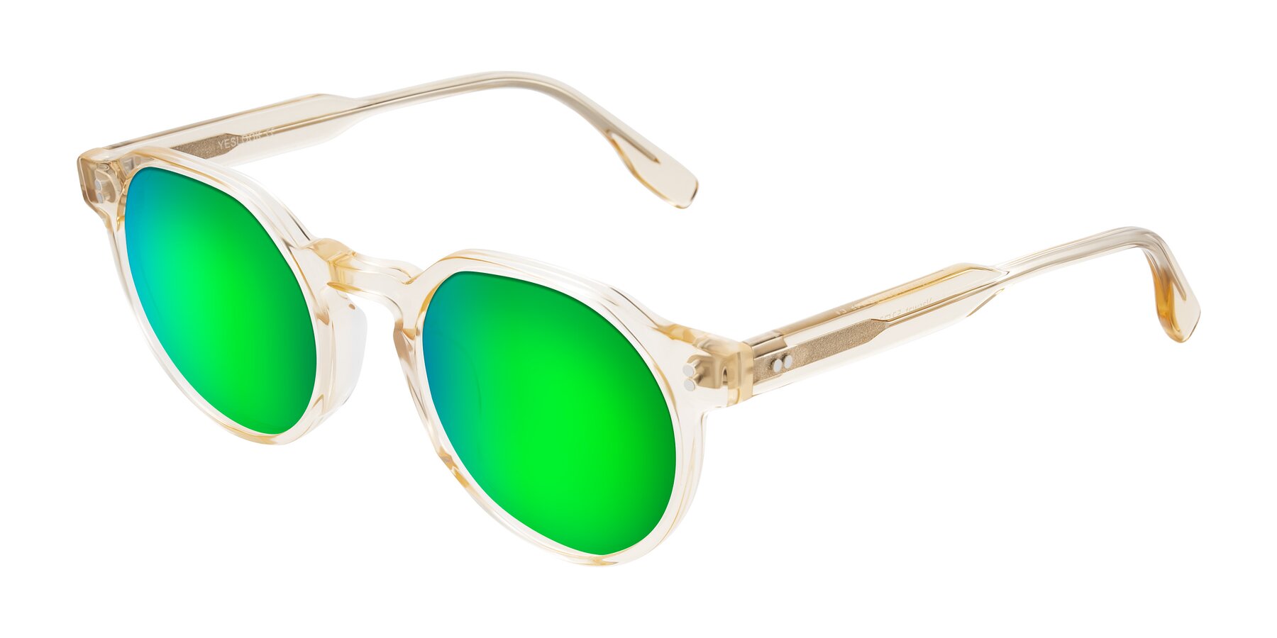 Angle of Vaswat in Light Orange with Green Mirrored Lenses