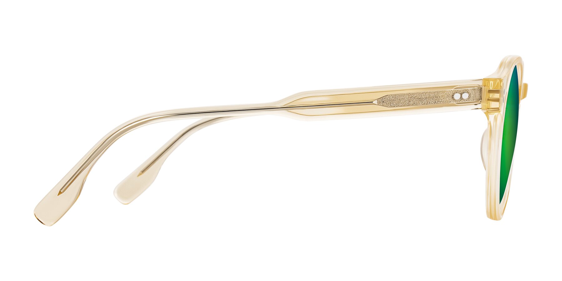 Side of Vaswat in Light Orange with Green Mirrored Lenses
