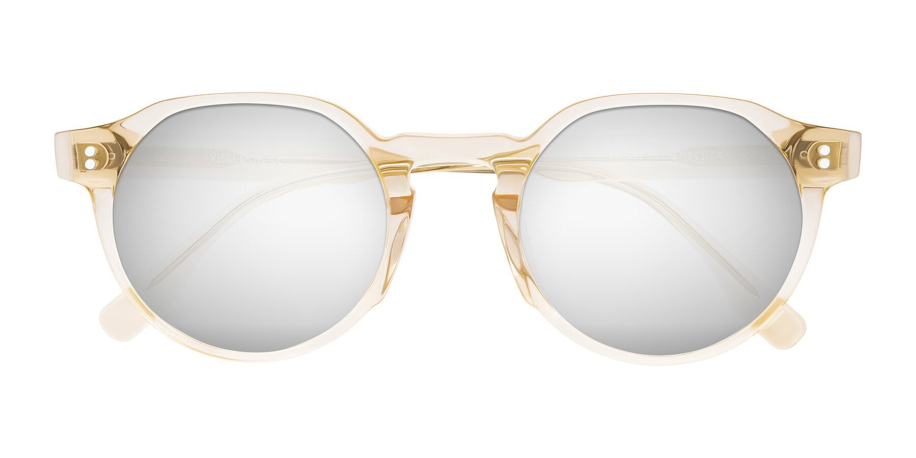 Folded Front of Vaswat in Light Orange with Silver Mirrored Lenses
