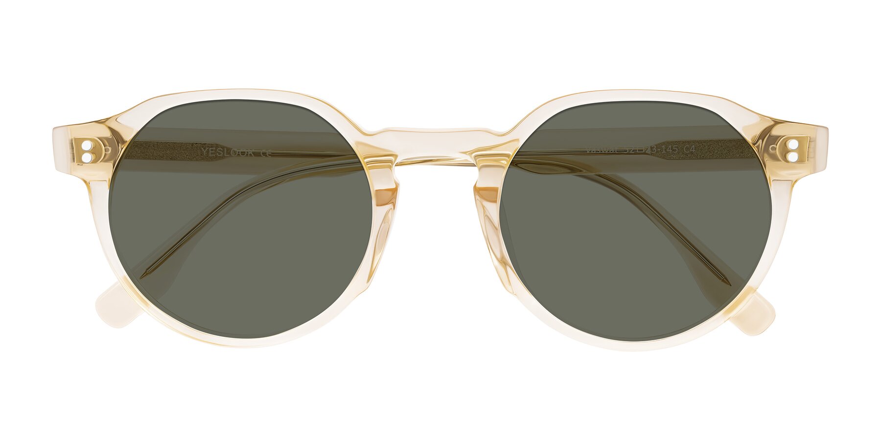 Folded Front of Vaswat in Light Orange with Gray Polarized Lenses