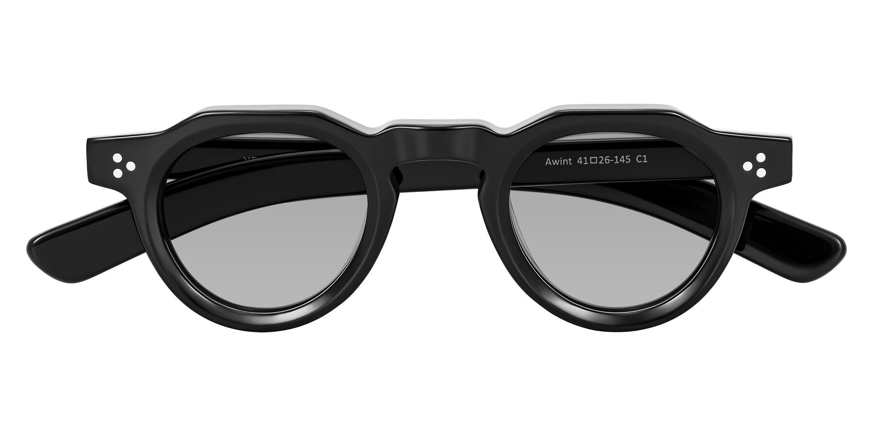 Folded Front of Awint in Black with Light Gray Tinted Lenses