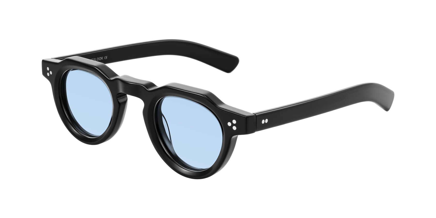 Angle of Awint in Black with Light Blue Tinted Lenses