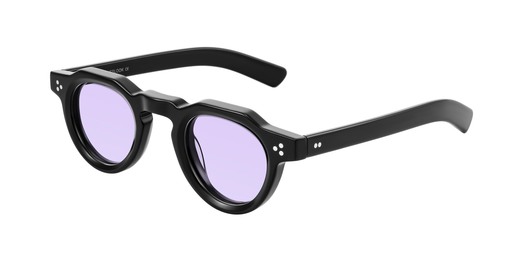 Angle of Awint in Black with Light Purple Tinted Lenses