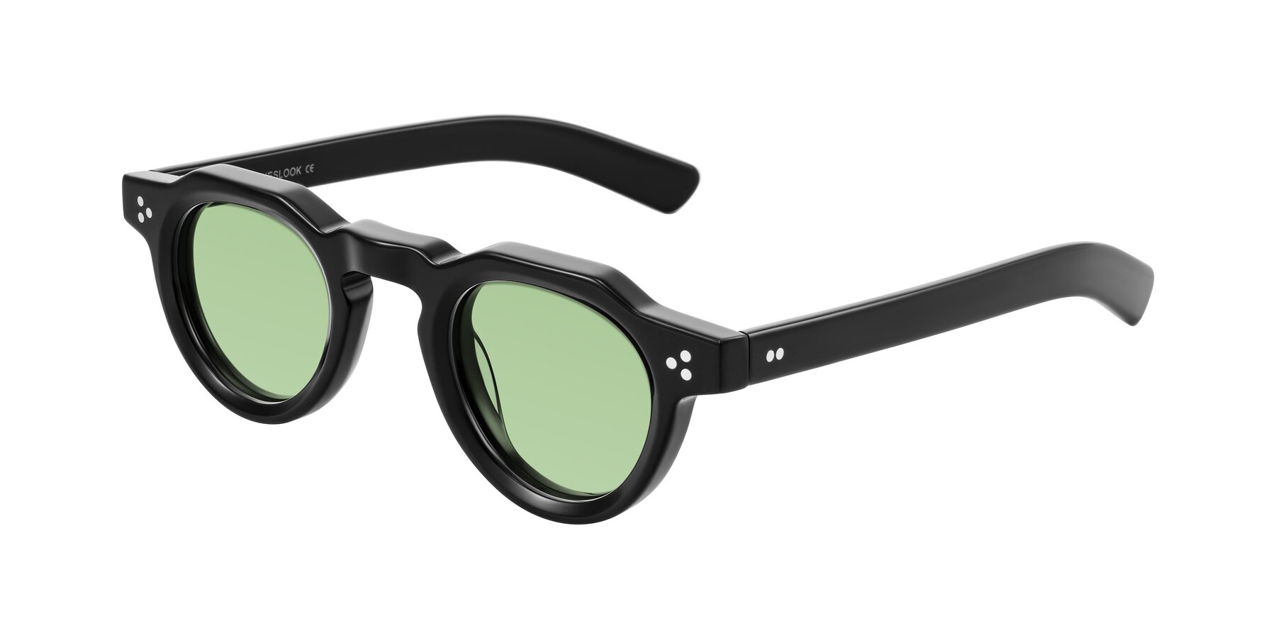 Angle of Awint in Black with Medium Green Tinted Lenses