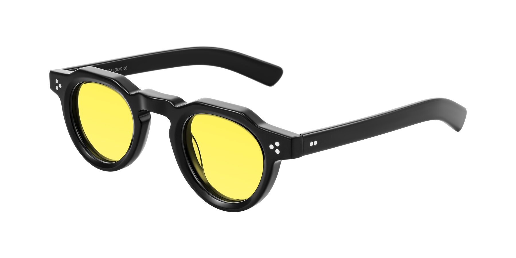 Angle of Awint in Black with Medium Yellow Tinted Lenses