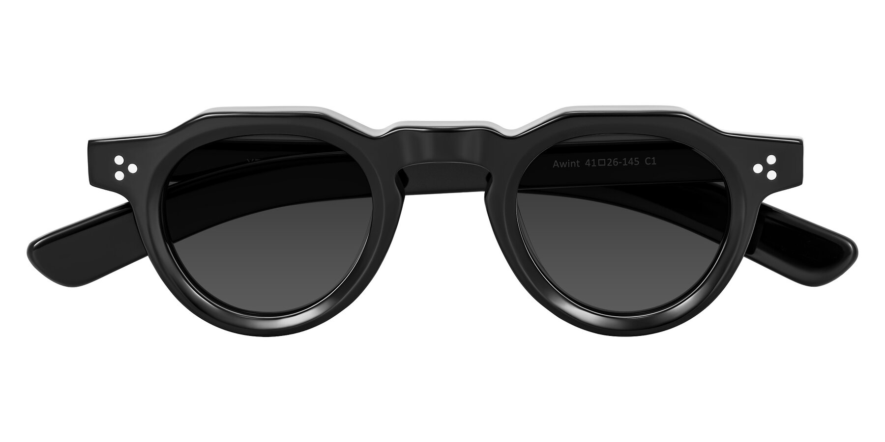 Folded Front of Awint in Black with Gray Tinted Lenses