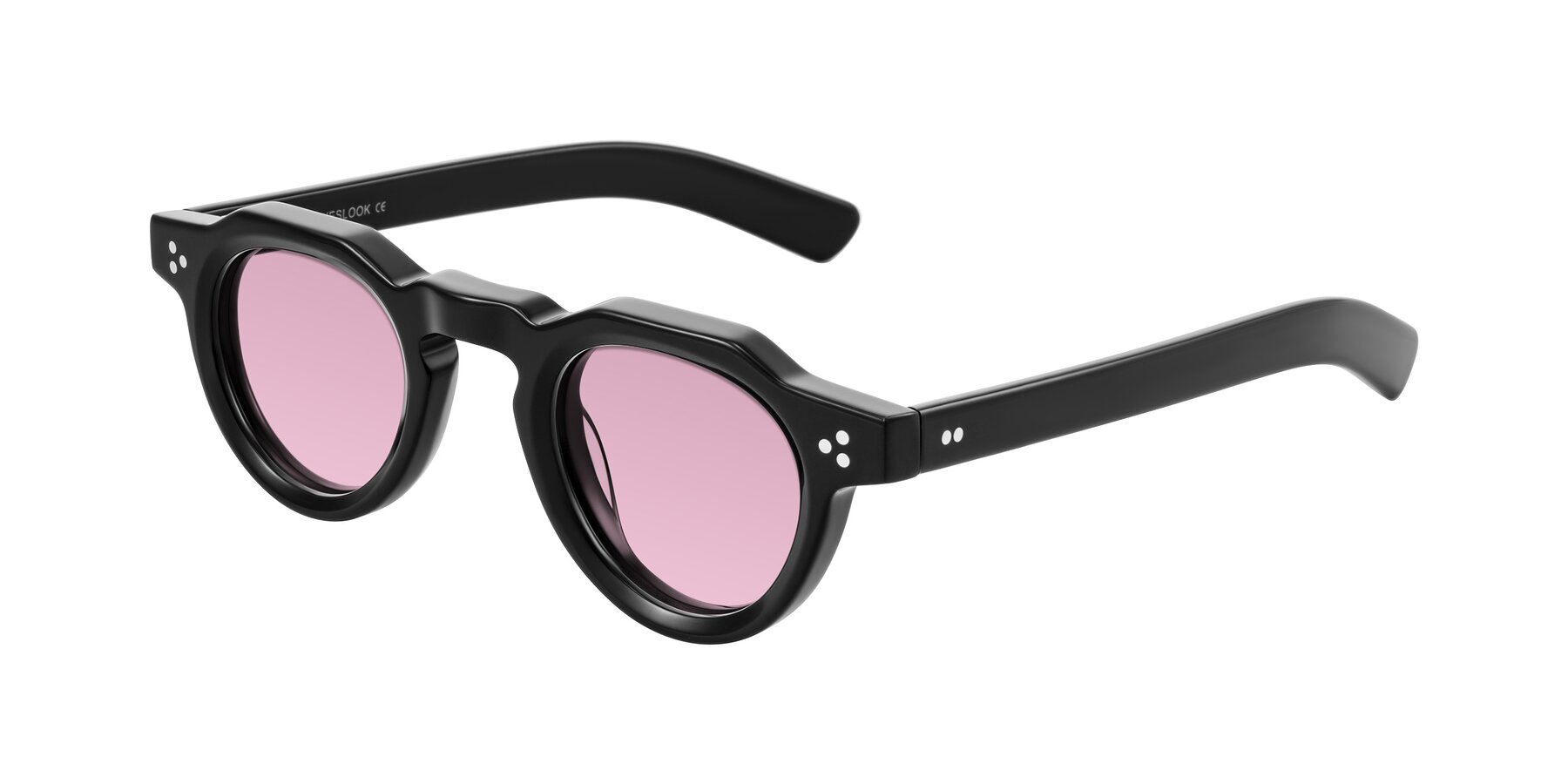 Angle of Awint in Black with Light Wine Tinted Lenses