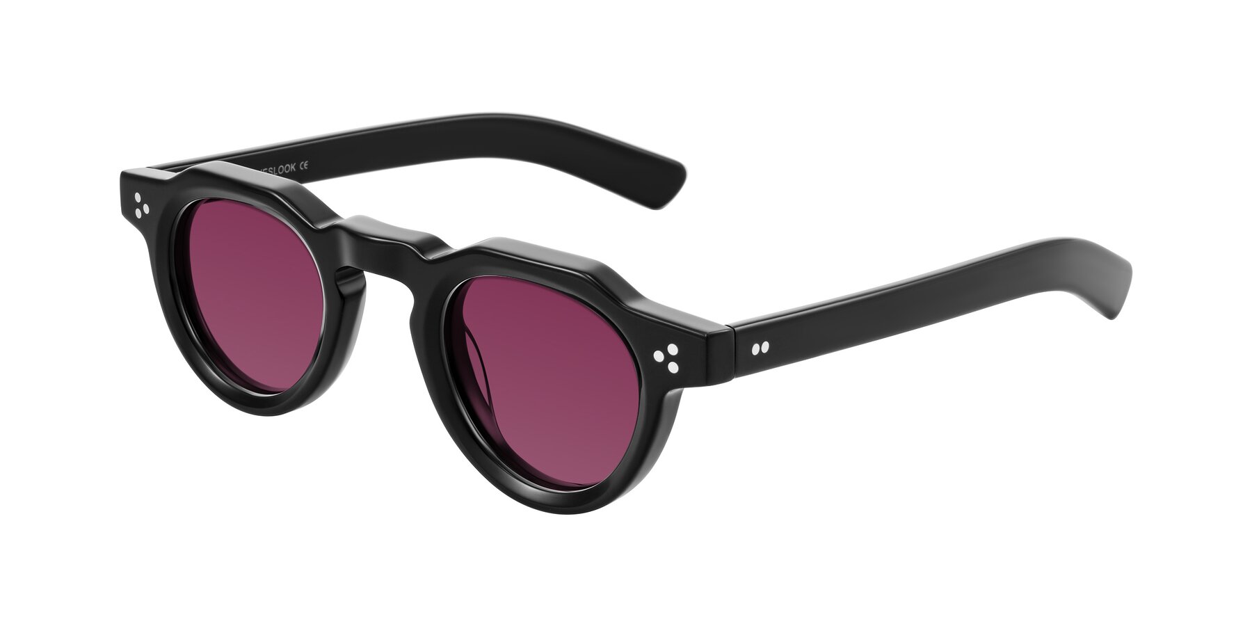 Angle of Awint in Black with Wine Tinted Lenses