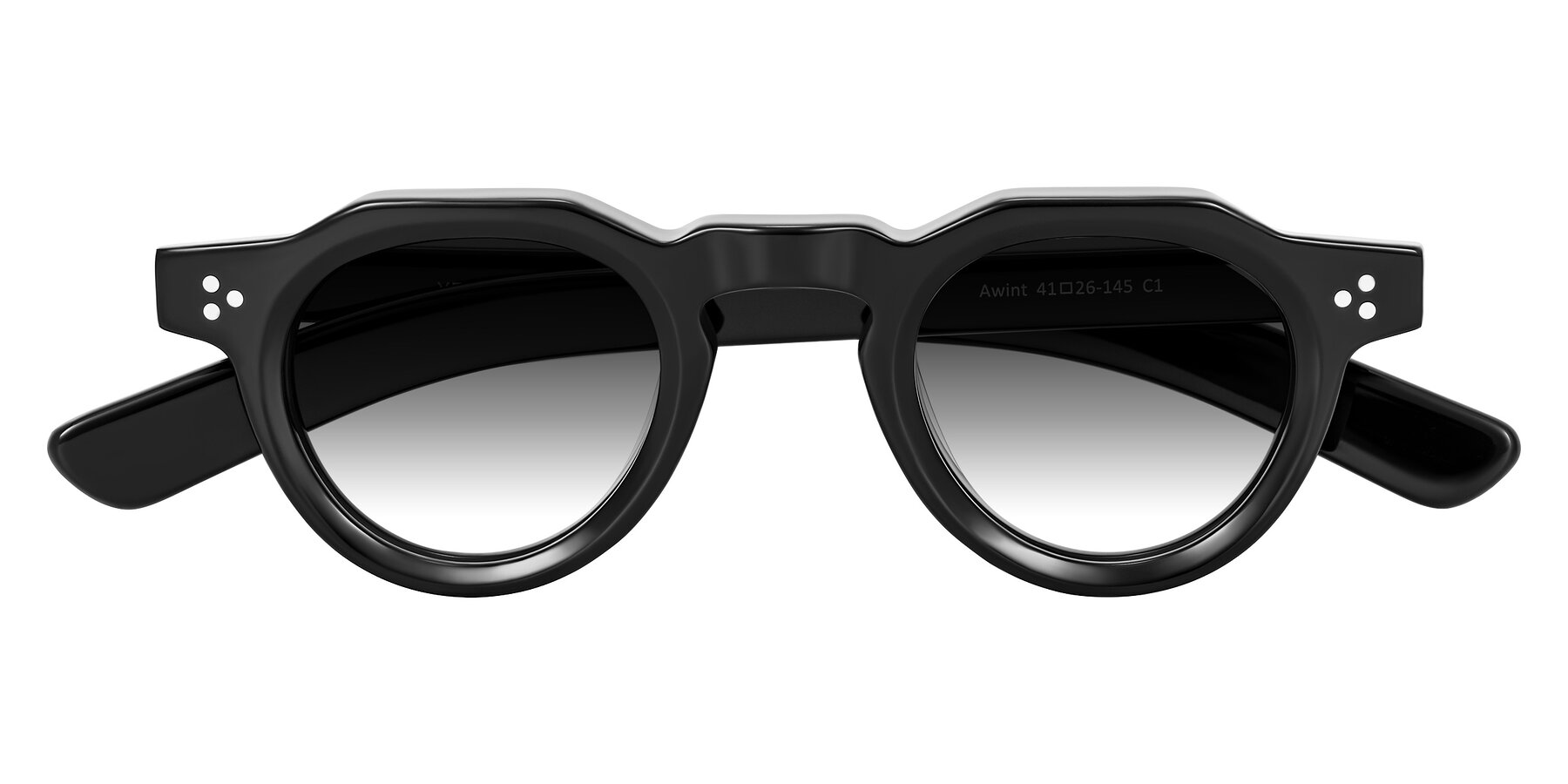 Folded Front of Awint in Black with Gray Gradient Lenses