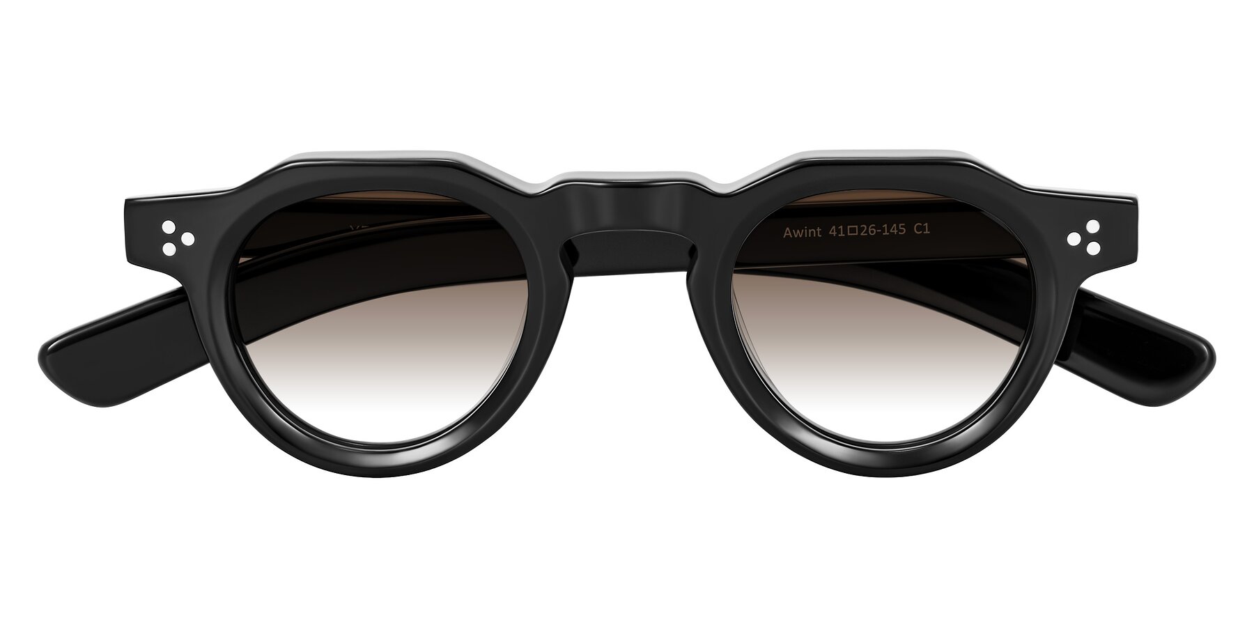 Folded Front of Awint in Black with Brown Gradient Lenses